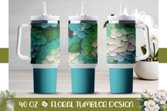 Floral Tumbler Wrap Design, Hydrangea 40 Oz Tumbler PNG Product Image 1