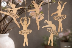Easter Bunny Ballerina SVG Bundle | Glowforge | Laser Cut Product Image 1