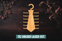10 Tie Holder Laser Cut SVG, Hanging Tie Rack Templates Product Image 2