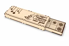 Dominoes with box, Christmas kids toy, Christmas lasercut Product Image 2
