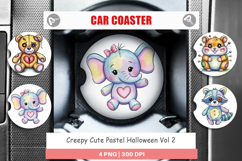 Car Coaster Creepy Cute Pastel Halloween Product Image 1