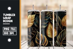 Golden and black 3d leaves tumbler wrap Product Image 1