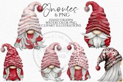 Valentines Set of 6 Gnomes | Gnome Clipart Png Product Image 1