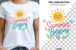 Summer Begins PNG | Cute Summer Sun Design | Happy Summer Product Image 1