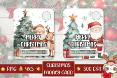 Watercolor Santa Claus Money Card, Christmas Gift Cards PNG Product Image 1