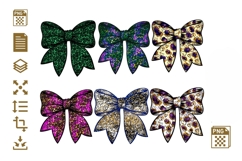Plaid &amp; Glitter Bow Clipart Bundle Product Image 1