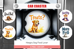 Hangry Dog Food Lover Car Coaster Product Image 1
