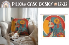 Summer Girl Pillow Design, Hippie Pillow Template Product Image 1