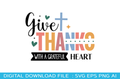 Give Thanks With A Grateful Heart svg design Product Image 1