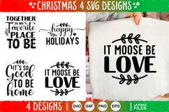 4 Christmas SVG Designs, Christmas SVG Cut file design Product Image 1