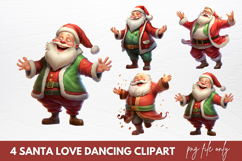 Santa Love Dancing Clipart Christmas Santa Png Product Image 1