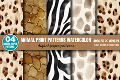 Animal Print Patterns Watercolor Digital Background Paper PN Product Image 2