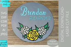 Kiara Leigh Floral Laser svg, Nursery Glowforge Laser svg Product Image 1