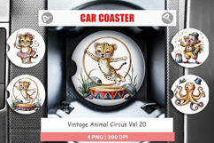Car Coaster Vintage Animal Circus Product Image 1