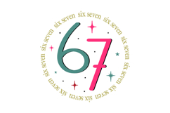 Six Seven 6 7 Funny Meme SVG PNG, Product Image 1