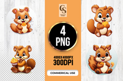 Cute Squirrel Clipart Sublimation PNG Product Image 1