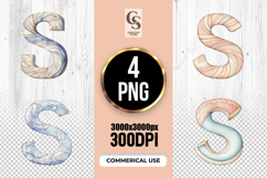 Fantasy Letter S Watercolor Alphabet Clipart Sublimation PNG Product Image 1