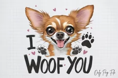 Cute Dog Breeds Quotes Sublimation,I woof you Product Image 1