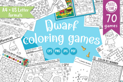 Dwarf coloring games, activities, coloring pages for kids Product Image 1