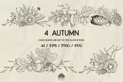 Autumn floral illustrations SVG PNG EPS Product Image 1