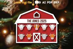 Barn Christmas Tree Toy SVG laser cut files for Glowforge Product Image 1