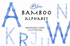 Watercolor Blue Bamboo Alphabet Product Image 1