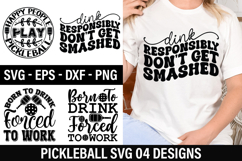 Pickleball SVG Design - Born To Drink Forced To Work Product Image 1