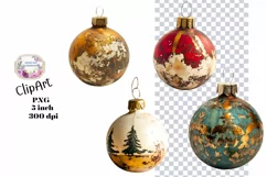 Christmas, Vintage Ornaments, Ephemera, PNG, Clipart Product Image 1