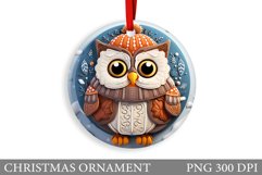 Winter Owl Christmas Ornament. Cute Owl Christmas Ornament Product Image 1
