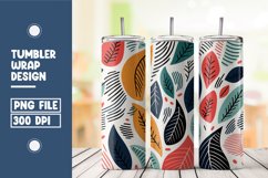 Abstract Shapes And Leaves Tumbler Wrap Sublimation Product Image 1