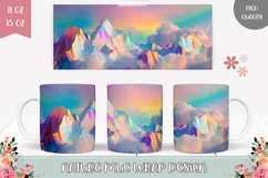 Holographic Mountains Mug Wrap, Sky Mug Template Product Image 1