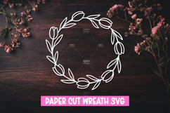 30 Paper cut floral wreath SVG for paper cutting Product Image 2