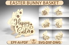 Bundle Easter Bunny Basket Svg,Easter Basket Laser Svg Product Image 1