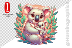 Cute Koala Clipart - PNG File Product Image 1