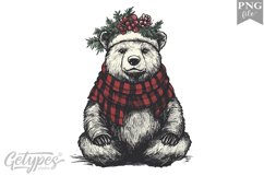Christmas Bear Clipart Design - High Quality 300 Dpi Product Image 1