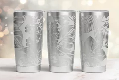 20oz Tumbler laser svg Hibiscus wrap|Tropic Flowers pattern Product Image 2