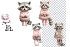 Raccoon, Shabby Chic, Ephemera, PNG, Clipart Product Image 1