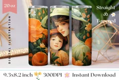 Mother's Day Tumbler Wrap Design, Mom Tumbler Template Product Image 1