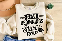New beginnings Start now svg | Graduation Svg | Shirt Svg Product Image 2
