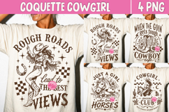 Western Cowgirl PNG, Coquette Country Girl Sublimation Product Image 1
