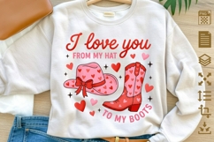 I Love You From My Hat to My Boots PNG, Western Valentine Sh Product Image 2