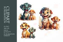 Watercolor animal and mother clipart sublimation png Product Image 1