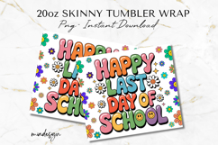 Last Day of School Retro 20 oz Tumbler Wrap PNG Sublimation Product Image 2