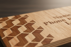 Business card with engraving. Plywood business card. Product Image 3
