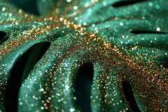 A green and gold glittery object with a unique texture Product Image 1
