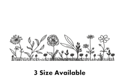 Wild Garden Border Line Art Embroidery Design Product Image 1