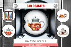 Cozy Winter Cafe Car Coaster Product Image 1