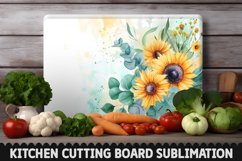 Cutting Board Sublimation Design - Sunflowers Sublimation Product Image 1