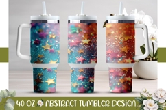 Stars Glitter Tumbler Design, Turquoise 40 Oz Tumbler Wrap Product Image 1