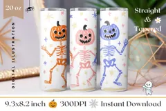 Funny Halloween Skull Tumbler, Halloween Pumpkin Tumbler Product Image 1